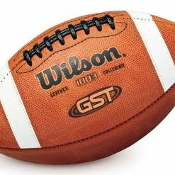 Wilson GST Leather Footballs -Baseball Sales Store G 62304 tan size4 leather football white 1