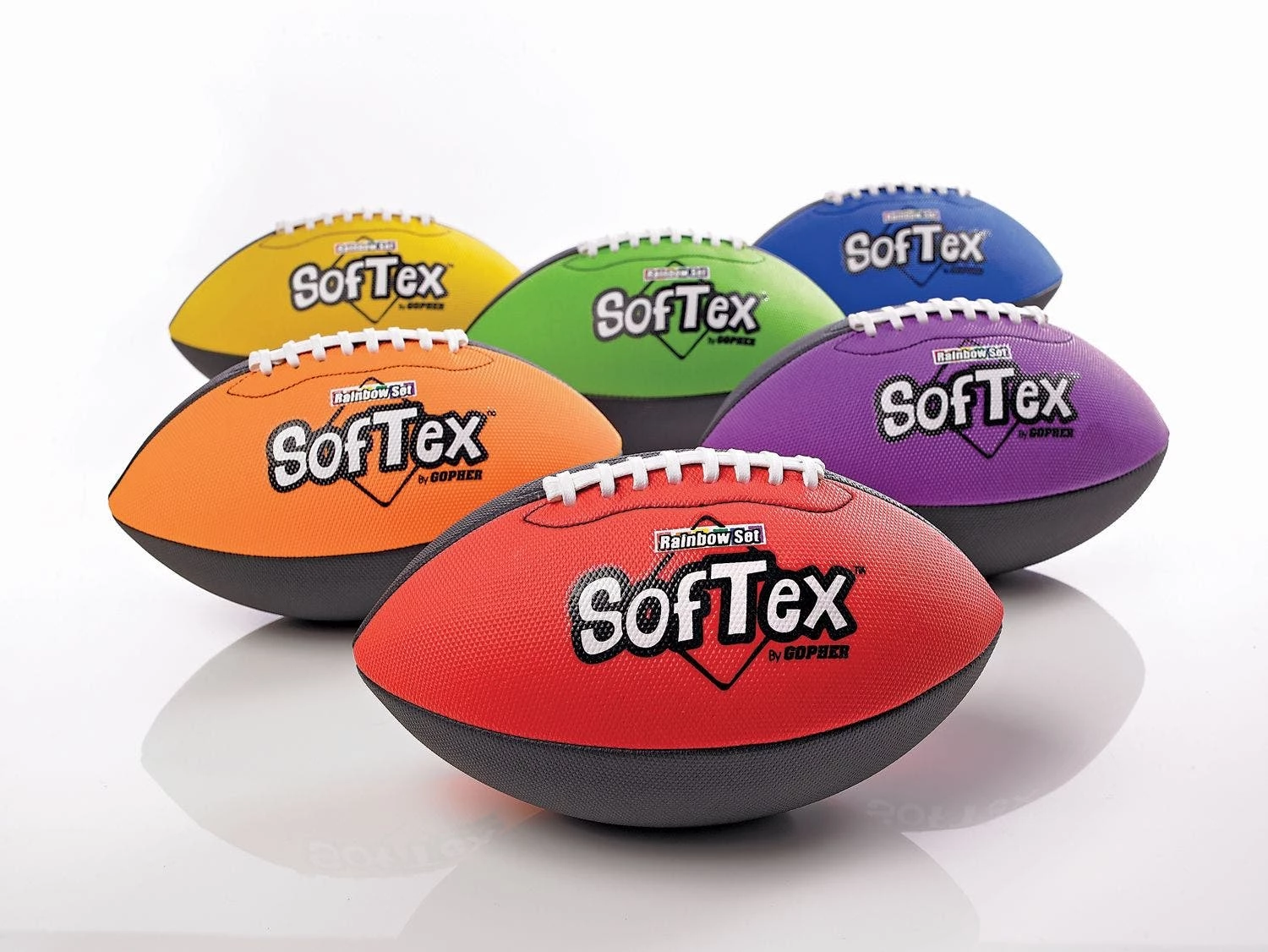 Rainbow SofTex Footballs 3 Rainbow SofTex Footballs