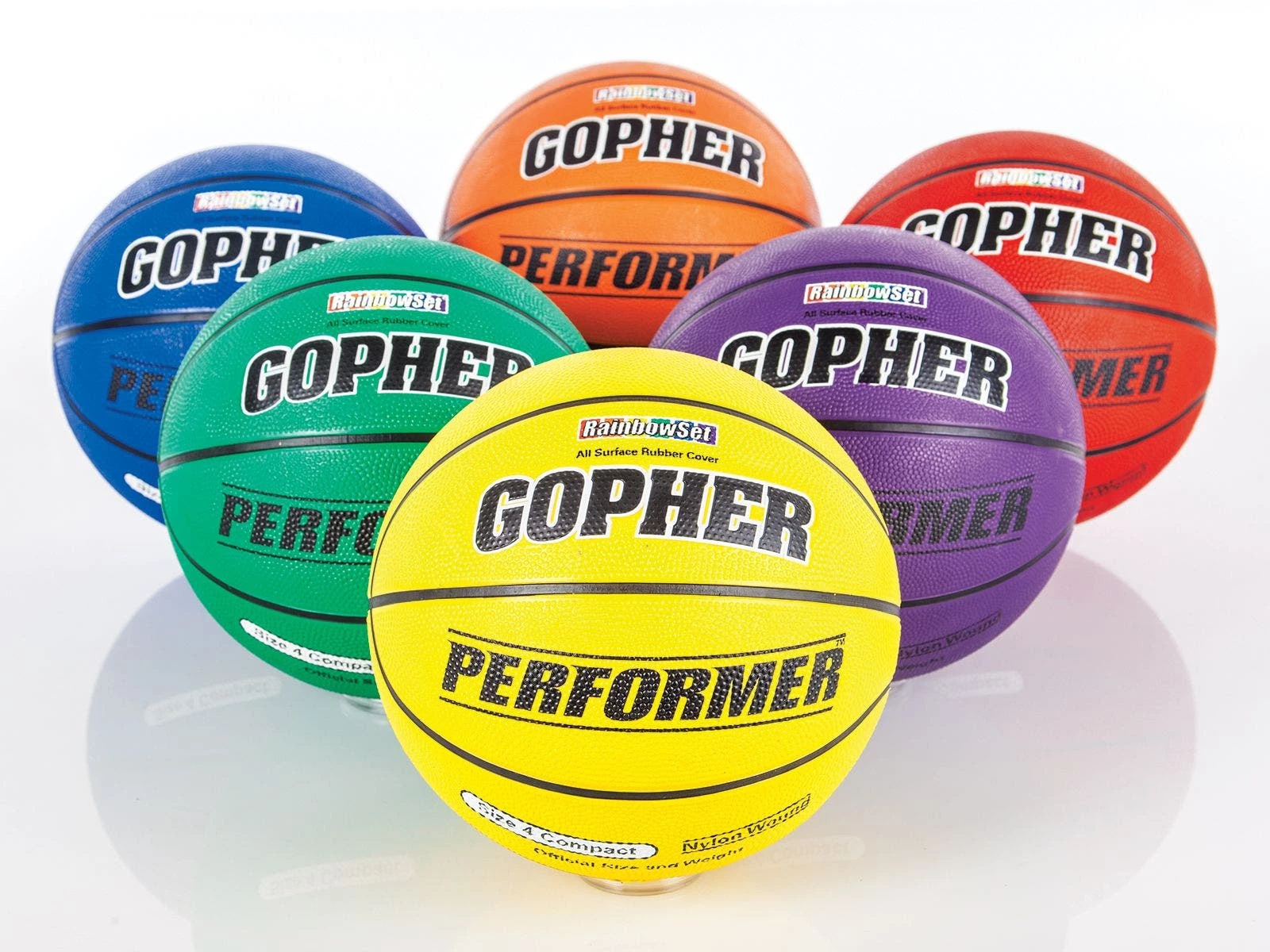 Gopher Performer Rainbow Rubber Basketballs 7 Gopher Performer Rainbow Rubber Basketballs - Image 5