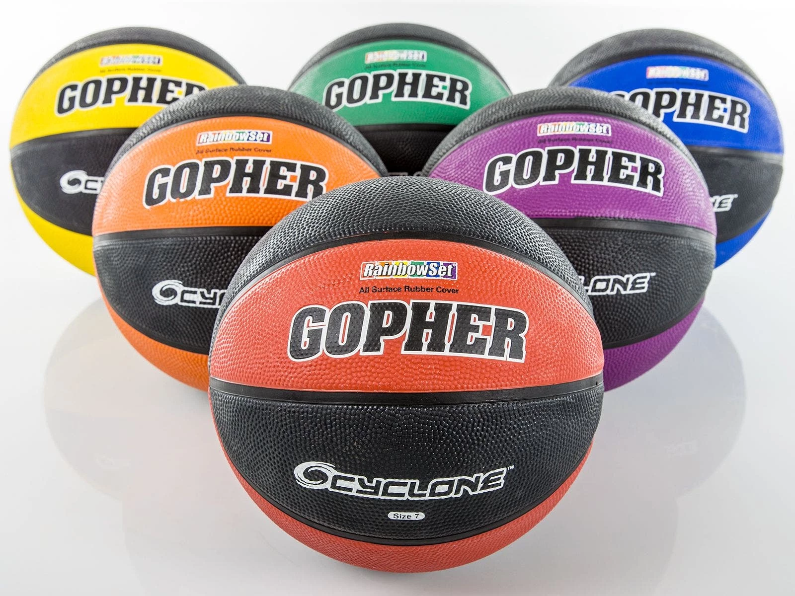 Cyclone Rubber Basketballs 5 Cyclone Rubber Basketballs - Image 3