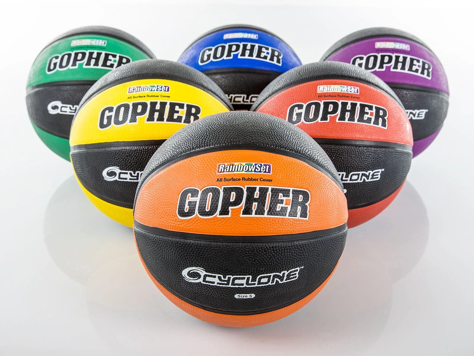 Cyclone Rubber Basketballs 6 Cyclone Rubber Basketballs - Image 4